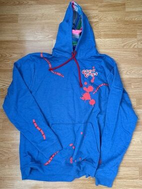 Good Guys Blue Crewneck Hoodie with Red Accent Graphic